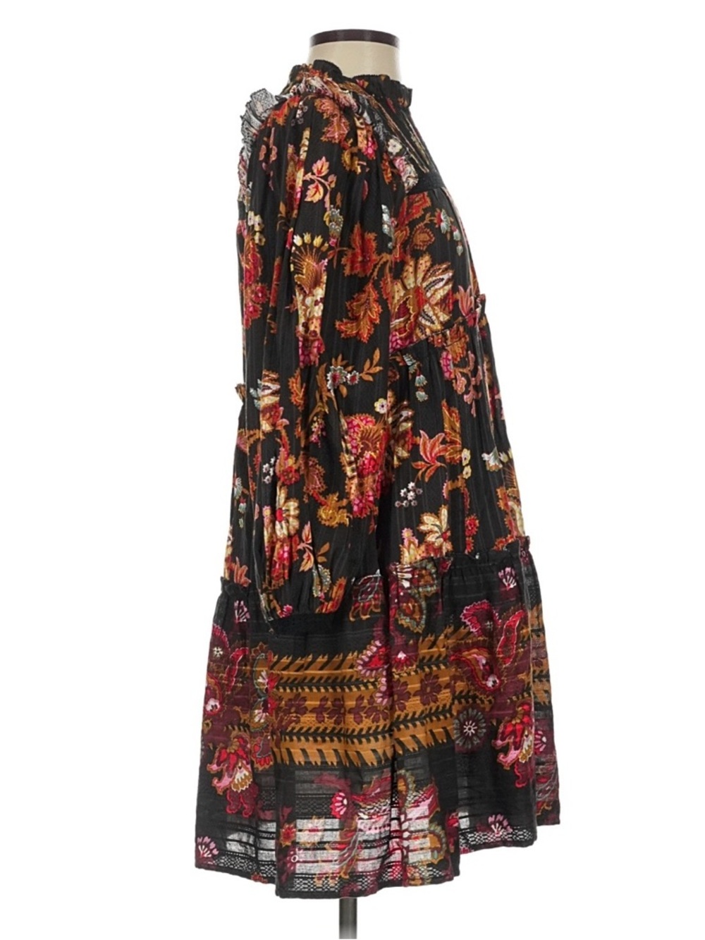 SEA New York Black Floral Long Sleeve Mini - Sz 2 - Picture 8 of 11